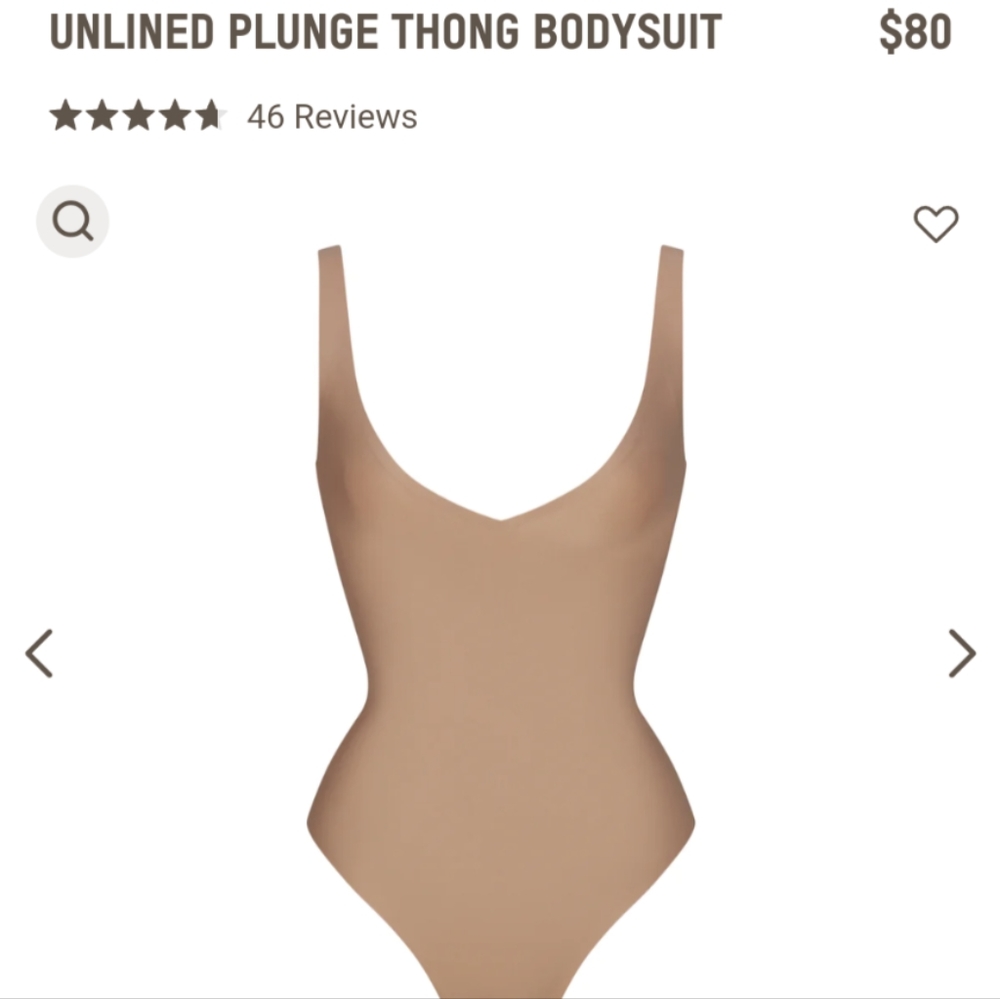 Skims Unlined Plunge Thong Bodysuit